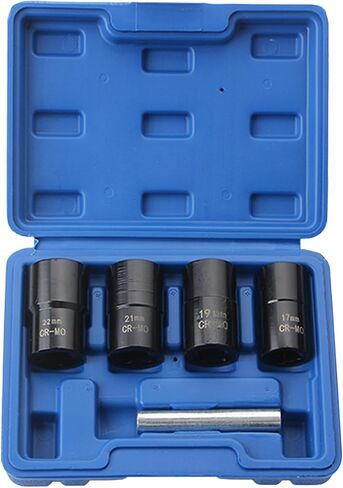 Spline Lug Nut Key Wheel Lock Socket Lug Nut Remover Wheel Lock Removal Kits 22mm 21mm 19mm 17mm Off Bolts Nuts Screws Toolbox Package Professional Grade Hardness Anti Slip Design in Saudi Arabia