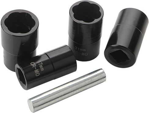 Spline Lug Nut Key Wheel Lock Socket Lug Nut Remover Wheel Lock Removal Kits 22mm 21mm 19mm 17mm Off Bolts Nuts Screws Toolbox Package Professional Grade Hardness Anti Slip Design in Saudi Arabia
