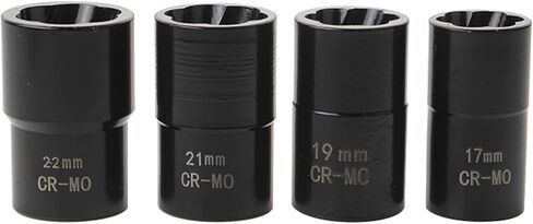 Spline Lug Nut Key Wheel Lock Socket Lug Nut Remover Wheel Lock Removal Kits 22mm 21mm 19mm 17mm Off Bolts Nuts Screws Toolbox Package Professional Grade Hardness Anti Slip Design in Saudi Arabia