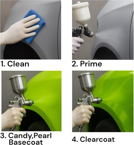 LiME LiNE Candy Pearl Basecoat – All-In-One Base, Pearl & Candy Color | Tri-Stage Look in One Step | Full-Coverage Candy Look: Must be Cleared with 2K Clearcoat (Organic Green, 1 Quart) in Saudi Arabia