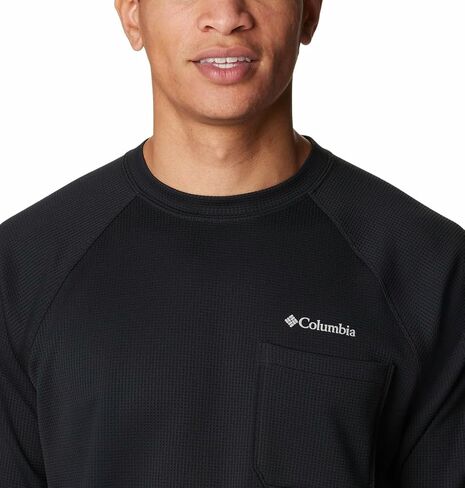 Columbia mens Black Mesa Waffle Knit Crew Hiking Shirt in Saudi Arabia