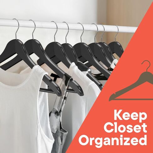 Vintage Wooden Hangers 60 Pack – Heavy-Duty with 360° Swivel Hook, Non-Slip, Pants Bar & Shoulder Grooves - Wooden Hangers for Suits, Jackets, Dresses & Camisoles, Space-Saving and Smooth Finish in Saudi Arabia