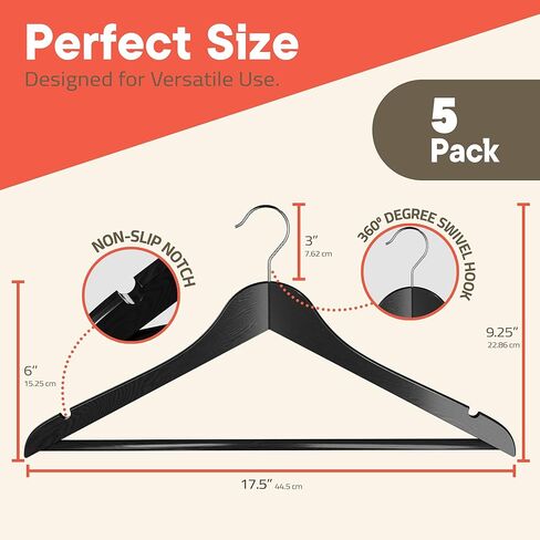 Vintage Wooden Hangers 60 Pack – Heavy-Duty with 360° Swivel Hook, Non-Slip, Pants Bar & Shoulder Grooves - Wooden Hangers for Suits, Jackets, Dresses & Camisoles, Space-Saving and Smooth Finish in Saudi Arabia