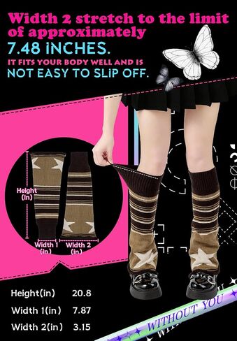 Zando Leg Warmers Y2K Kawaii Legwarmers 80s Halloween Customes Punk Gothic Lolita Knit Long Socks Pink Girls Leg Warmers Kawaii Boot Socks Pink One Size in Saudi Arabia