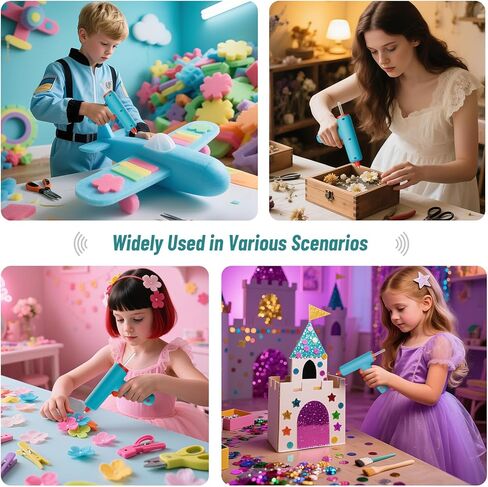 مسدس الغراء الساخن، مسدس الغراء الساخن اللاسلكي، تسخين سريع 90 ثانية، مجموعة مسدس الغراء الصغير والعصي مع 2600 مللي أمبير من النوع C قابلة لإعادة الشحن، 30 عصا غراء ممتازة، مثالية للحرف اليدوية والإصلاحات المنزلية، أبيض in Kuwait