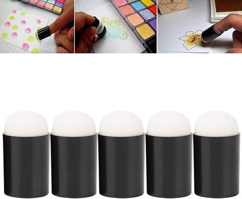 Sponge Finger Daubers Painting Tool 5 Pcs Special Sponge Material Artistic Creation Plastic Pigment Scrawl Kit for Children Kids Art Craft in Saudi Arabia