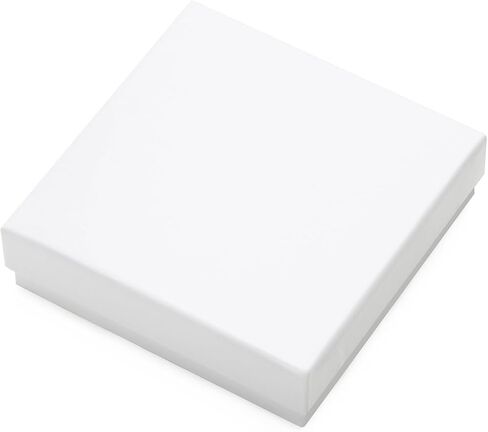 Magicool Hanger Magicool 20 حزمة من قلادات صندوق المجوهرات من الورق المقوى مقاس 3.5 × 3.5 × 1 بوصة، والأساور، والأقراط، وتغليف الهدايا الصغيرة، وأغطية صناديق هدايا المجوهرات المملوءة بالقطن (أبيض)، 3.5 × 3.5 × 1 بوصة (عبوة من 20 قطعة) in Kuwait