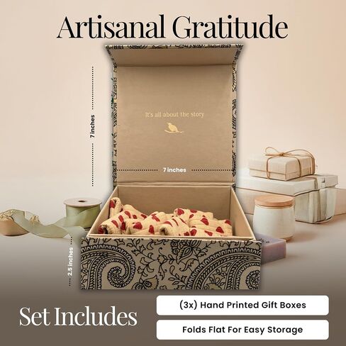 Folding Gift Boxes Small (7X7X2.5) - Paisley Love in Saudi Arabia