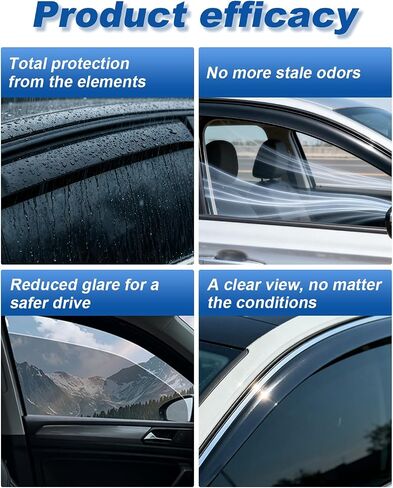 in-Channel Window Rain Guards Fit for Chevrolet(Chevy) Silverado & GMC Sierra Crew Cab 2014-2018 Truck Extra Durable Window Deflectors Window Vent Visors Vent Shades Exterior Car Accessories in Saudi Arabia