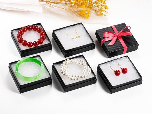 Magicool Hanger Magicool 20 Pack 3.5x3.5x1 Inch Cardboard Jewelry box Necklaces,Bracelets,Earrings,Small Gift Packaging,Jewelry Gift Boxes Lids Filled Cotton(White), 3.5x3.5x1 Inch (Pack of 20) in Saudi Arabia