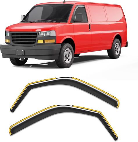 in-Channel Window Rain Guards Fit for Chevrolet(Chevy) Silverado & GMC Sierra Crew Cab 2014-2018 Truck Extra Durable Window Deflectors Window Vent Visors Vent Shades Exterior Car Accessories in Saudi Arabia