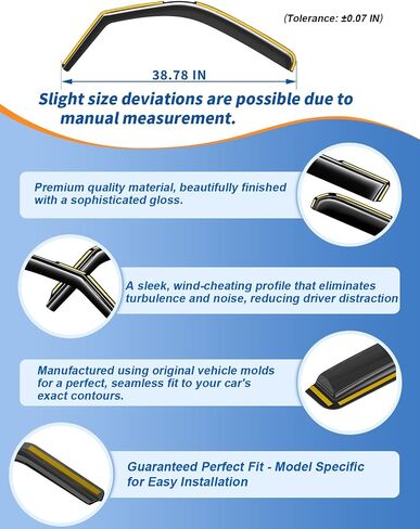 in-Channel Window Rain Guards Fit for Chevrolet(Chevy) Silverado & GMC Sierra Crew Cab 2014-2018 Truck Extra Durable Window Deflectors Window Vent Visors Vent Shades Exterior Car Accessories in Saudi Arabia
