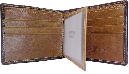 محفظة غزال مقطوعة بالليزر من الجلد الطبيعي للرجال من Western بستة ألوان (قهوة داكنة) in Kuwait