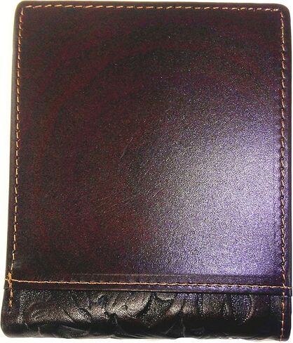 محفظة غزال مقطوعة بالليزر من الجلد الطبيعي للرجال من Western بستة ألوان (قهوة داكنة) in Kuwait