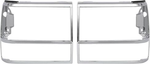 زوج من باب إطار المصباح الأمامي متوافق مع 1989-1994 Ford Bronco II/Explorer/Ranger GT/S Plus/S Plus لاستبدال FO2513111 FO2512156 Chrome + مطلي باللون الفضي الأيسر والأيمن in Kuwait