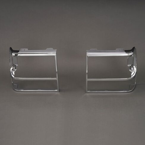 زوج من باب إطار المصباح الأمامي متوافق مع 1989-1994 Ford Bronco II/Explorer/Ranger GT/S Plus/S Plus لاستبدال FO2513111 FO2512156 Chrome + مطلي باللون الفضي الأيسر والأيمن in Kuwait