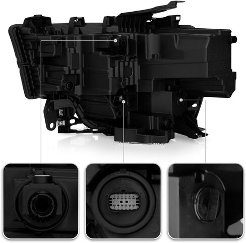 KEEKPO-For 2019 2020 2021 2022 2023 2024 Ram 2500 3500 كروم الحافة LED مع مصباح إشارة الهالوجين للمصابيح الأمامية للسائق in Saudi Arabia