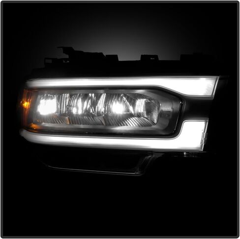 KEEKPO-For 2019 2020 2021 2022 2023 2024 Ram 2500 3500 كروم الحافة LED مع مصباح إشارة الهالوجين للمصابيح الأمامية للسائق in Saudi Arabia