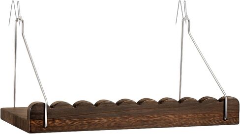 2 Pack Fabric Wall Cubicle Shelf with Hooks 11.8" Wooden Scalloped Organizer Storage Shelf with Hangers Cubicle Accessories for Women Office Wall Desk Bedroom Decor (Dark Brown) in Saudi Arabia