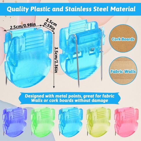 70 Pcs Cubicle Clips, Fabric Panel Cubicle Accessories Assorted Colors Fabric Partition Panel Wall Clip Office Photos Wall for Notes Memos Messages Photos in Saudi Arabia