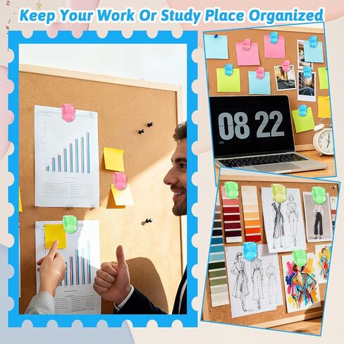 70 Pcs Cubicle Clips, Fabric Panel Cubicle Accessories Assorted Colors Fabric Partition Panel Wall Clip Office Photos Wall for Notes Memos Messages Photos in Saudi Arabia