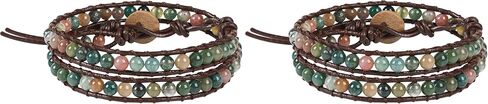 Infinityee888 Jasper 2 Wrap Bracelets and Choker woven Leather Necklace 2 in 1, Men Bracelet, Women Bracelet, Teengirls Bracelet in Saudi Arabia