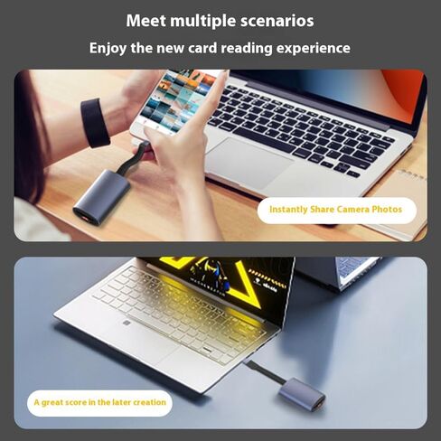 قارئ بطاقات بمنفذين USB من النوع C سرعة سريعة 312 برميل/الثانية نقل قراءة متزامن معدن محمول لبيانات التصوير الفوتوغرافي Ma in Kuwait