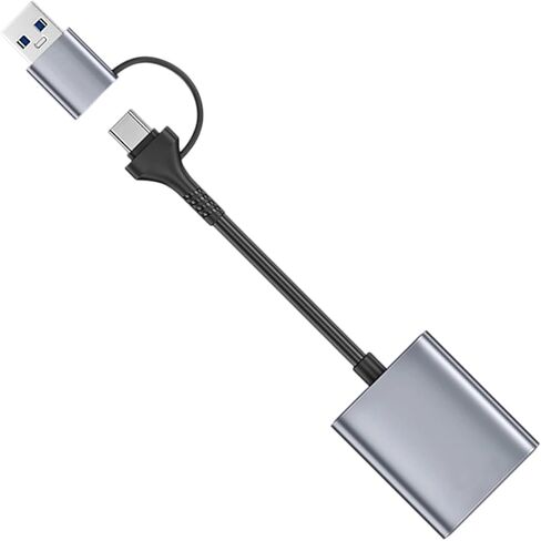 قارئ بطاقات USB 3.2 عالي السرعة مع موصلات USB C مزدوجة وUSB A، تصميم محمول من الألومنيوم in Kuwait