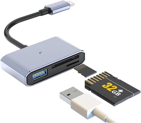 محولات USB من النوع C إلى قارئ البطاقات، نقل سريع للبيانات، تصميم نسيج PVC محمول للهواتف والأجهزة اللوحية وأجهزة الكمبيوتر المحمولة in Saudi Arabia