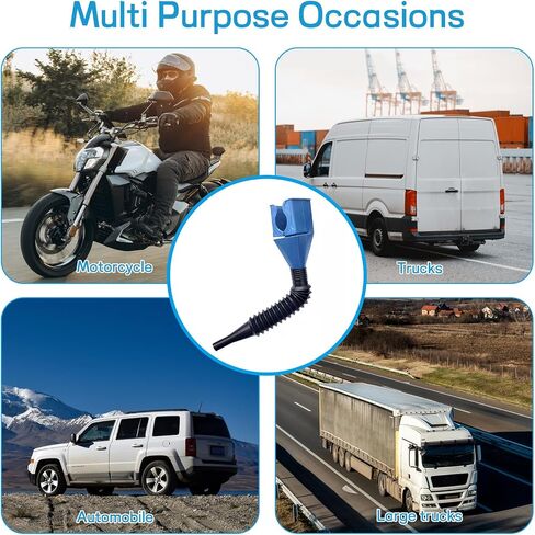 Oil Funnel for Car Oil Change,Portable Fuel Collapsible Gas Funnel with Hose for Motorcycle Gasoline Refill No-Spill Design,Blue in Saudi Arabia