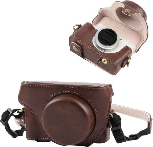 PULUZ Leather Case for Sony ZV-1F, Protective Vintage Camera Bag (Coffee) in Saudi Arabia