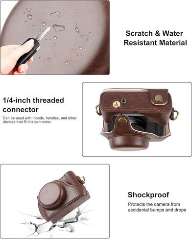 PULUZ Leather Case for Sony ZV-1F, Protective Vintage Camera Bag (Coffee) in Saudi Arabia