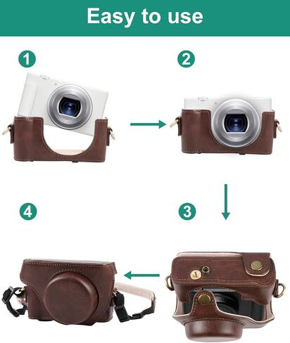 PULUZ Leather Case for Sony ZV-1F, Protective Vintage Camera Bag (Coffee) in Saudi Arabia