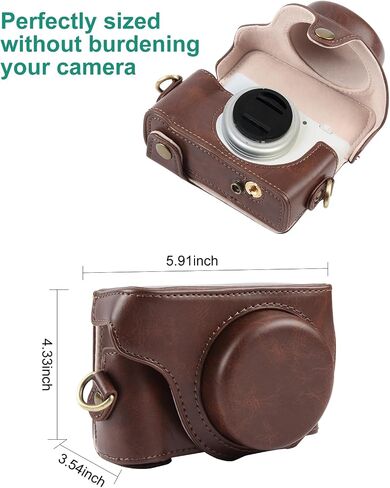PULUZ Leather Case for Sony ZV-1F, Protective Vintage Camera Bag (Coffee) in Saudi Arabia