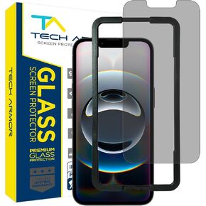 Tech Armor [عبوة واحدة من واقي شاشة الخصوصية لهاتف iPhone 14 وiPhone 13 وiPhone 13 Pro مضاد للتجسس سهل التركيب من الزجاج المقسى الباليستي الخالي من الفقاعات ودعم اللمس ثلاثي الأبعاد [6.1 بوصة] in Kuwait