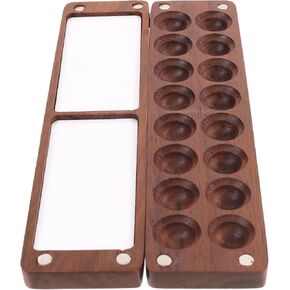 Unomor Mini Handmade Black Walnut Wooden Watercolor Pigment Box with Lid DIY Paint Pallet Tray for Portable Pigment Storage Mixing Case for Home Studio and Outdoor Painting in Saudi Arabia