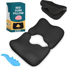 Memory Foam Bed Sore Cushion with T-Shaped Cutout – Pressure Relief Pillow for Tailbone, Coccyx & Butt | Dual-Piece Design with Massage Tool & Washable Cover for Sitting or Lying in Saudi Arabia