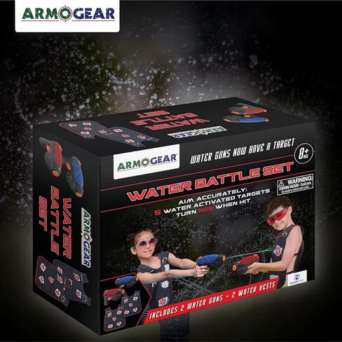 ArmoGear Water Guns & Water Activated Vests | Summer Outdoor or Backyard Water Toy for Teen Kids | Great Outdoor Play Fun Toy for Kids Boys & Girls | Water Activated Vest Set Ages 8 Year + in Saudi Arabia