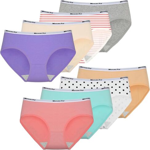 Mesachy Girls Underwear Cotton Panties for Teens Girl Kids Briefs Pack of 8 in Kuwait