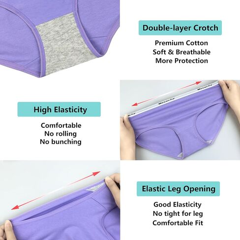 Mesachy Girls Underwear Cotton Panties for Teens Girl Kids Briefs Pack of 8 in Kuwait
