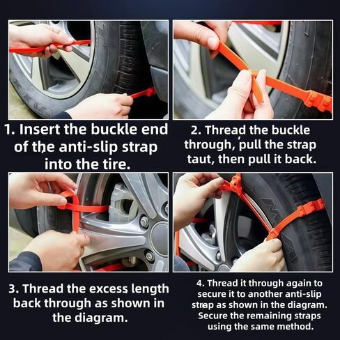 Snow Tyre Chains for RAM Promaster 1500 2500 3500,Adjustable Anti-Skid Snow Tire Chains,Cable Ties Non-Slip,Portable Snow Chains for Muddy Roads and Winter Driving Quick Fit,20 Items in Saudi Arabia
