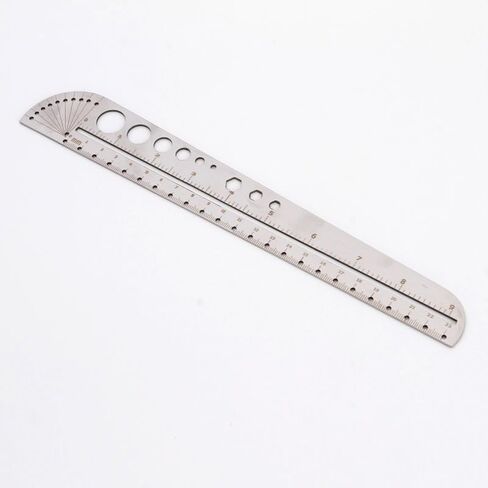 Multi Functional Stainless Steel Ruler, Graduated Office Compass, Protractor & Hexagonal Outdoor Tool in Saudi Arabia