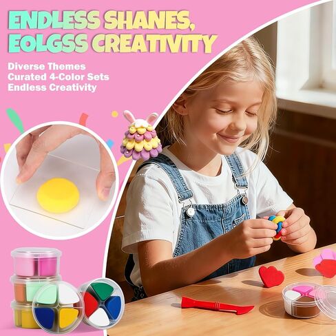 Christmas Gifts Air Dry Clay Kit for Kids | 12 Pack with 4 Colors & 12 Sculpting Guides | Non-Toxic, Easy to Use Creative Gift for Ages 3+ | Christmas Gifts for Kids, Holiday Gifts & Party Favors in Saudi Arabia