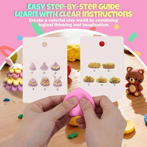 Christmas Gifts Air Dry Clay Kit for Kids | 12 Pack with 4 Colors & 12 Sculpting Guides | Non-Toxic, Easy to Use Creative Gift for Ages 3+ | Christmas Gifts for Kids, Holiday Gifts & Party Favors in Saudi Arabia