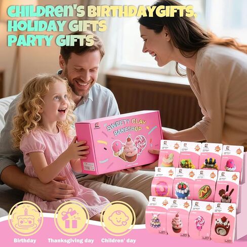 Christmas Gifts Air Dry Clay Kit for Kids | 12 Pack with 4 Colors & 12 Sculpting Guides | Non-Toxic, Easy to Use Creative Gift for Ages 3+ | Christmas Gifts for Kids, Holiday Gifts & Party Favors in Saudi Arabia