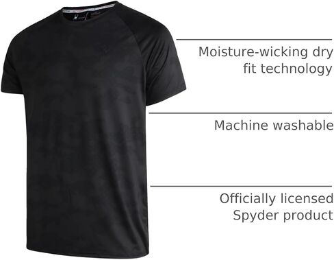 Spyder Men's Active Shirt - Camo Fitted Short Sleeve Performance Training Shirt - Dry Fit Workout Shirt for Men (S-XL) in Saudi Arabia