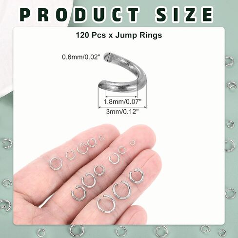 MECCANIXITY Open Jump Rings,3.6mmx6mm 316 Stainless Steel Split O Jump Rings Connector 1.2mm Thick Jewelry Making Supplies for Bracelet Necklace Pendant DIY,Pack of 110 in Saudi Arabia