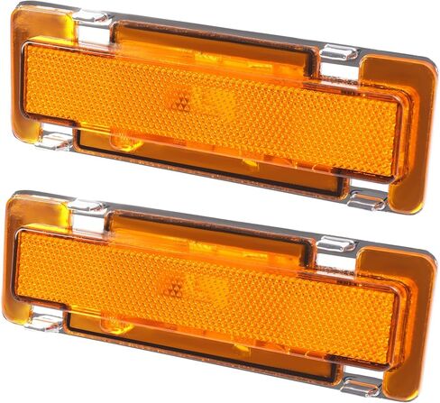 HECASA Pair Front Side Marker Light Compatible with 1982-1992 Chevy Chevrolet Camaro Pontiac Firebird Replacement for GM2550118 GM2551110 Marker Lamp Driver&Passenger Side - Yellow Lens in Saudi Arabia