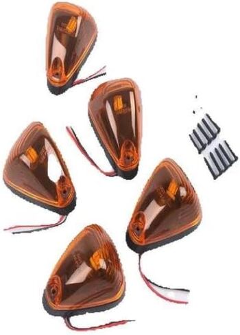DorkTees 5pcs Amber LED Roof Marker Light Kit 12V DC Compatible With F250 F350 F450 Super Duty 1999-2016 Automotive Motorcycle Vehicles in Saudi Arabia
