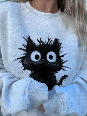 SHENHE Women's Graphic Sweatshirts Sea Shark Oversized Crewneck Ocean Sweatshirt Drop Shoulder Y2K Sweat Top in Saudi Arabia